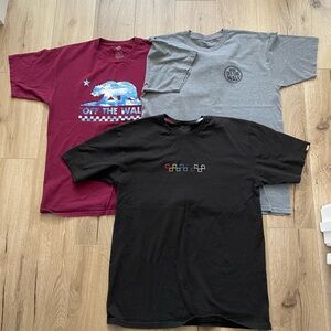 Bundle lot three Vans off the wall T shirts all size large good condition